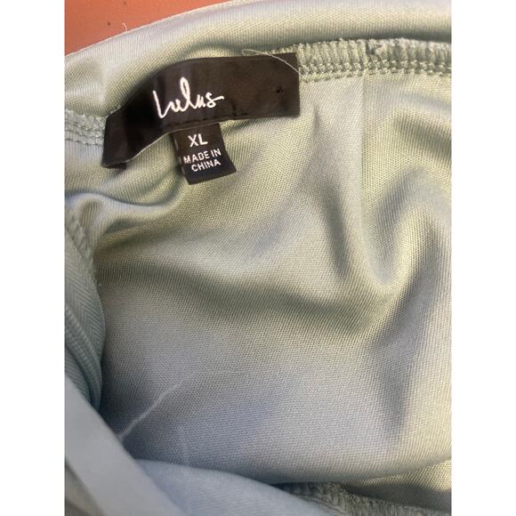 LULU'S XL Celebratory Allure Sage Green Pleated Backless Maxi Dress NWT B156 - Picture 7 of 10